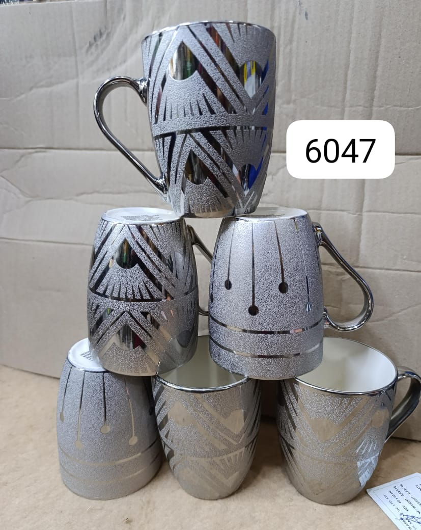 A Set of 6pcs or Dozen 12pcs Classic Tea, Coffee, Water or Juice Glass Mugs Attractive Fashionable Light & Portable Chips immune Dishwasher risk-free Cups