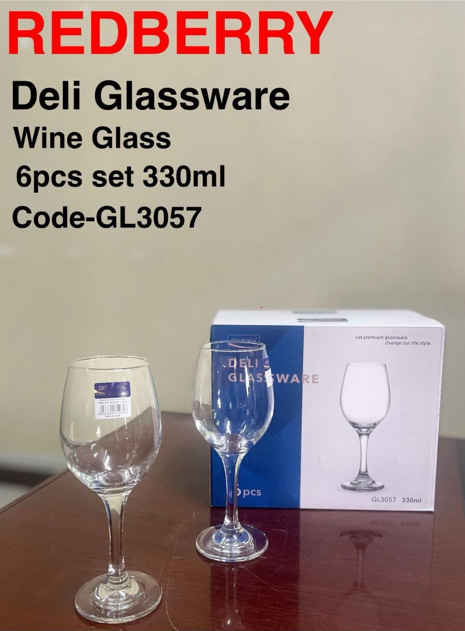 Deli 6pcs Of 330ML Quality Wine Glasses From Redberry Glassware Wine Big Capacity  Glass Crystal Clear Glass