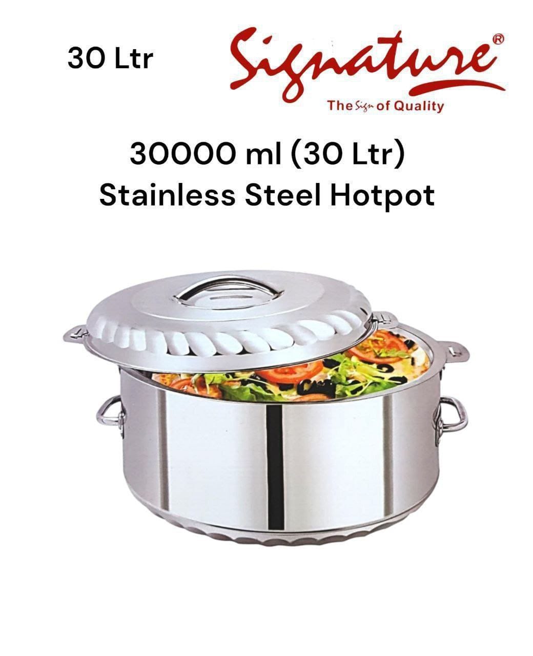 30000 ml (30 Ltr) Signature  Junior Giant Stainless Steel Hotpots Serveware Set Serve Hot or Cold