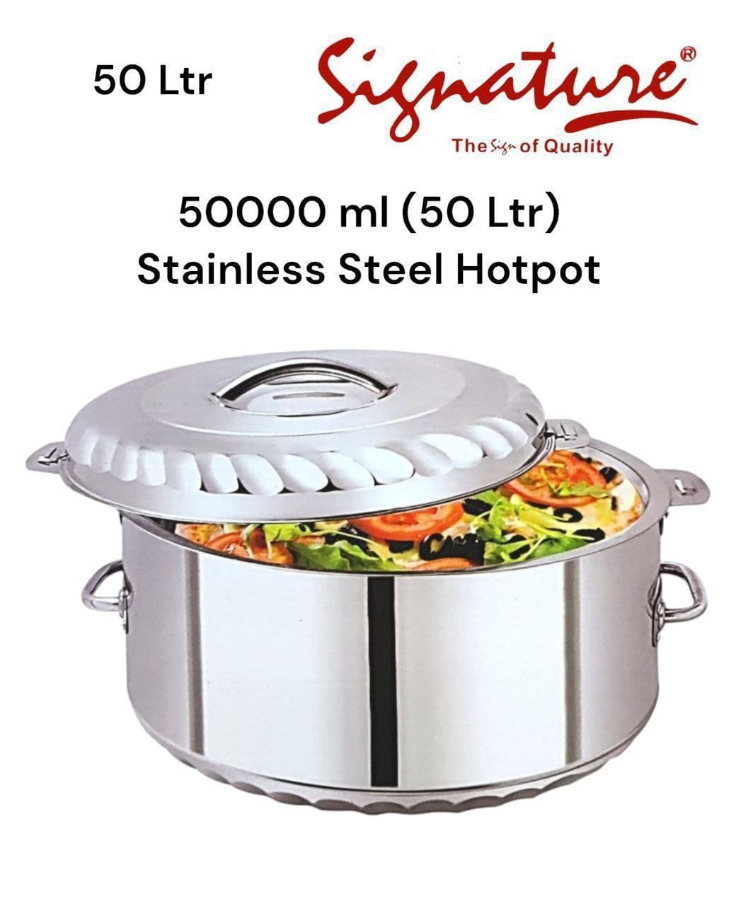 50000 ml (50 Ltr) Signature  Super Giant Stainless Steel Hotpots Serveware Set Serve Hot or Cold