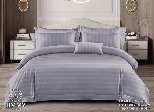 6pcs of 6*7 White Cotton Stripped Duvet Cover Set comes as 1pc of Duvet Cover, 1pc of Bedsheet and 2pcs of Pillow Cases Bedding Set 

▪️1 pc duvet cover 
▪️1 pc bedsheet 
🔹4pcs pillow cases 
☘️6*7