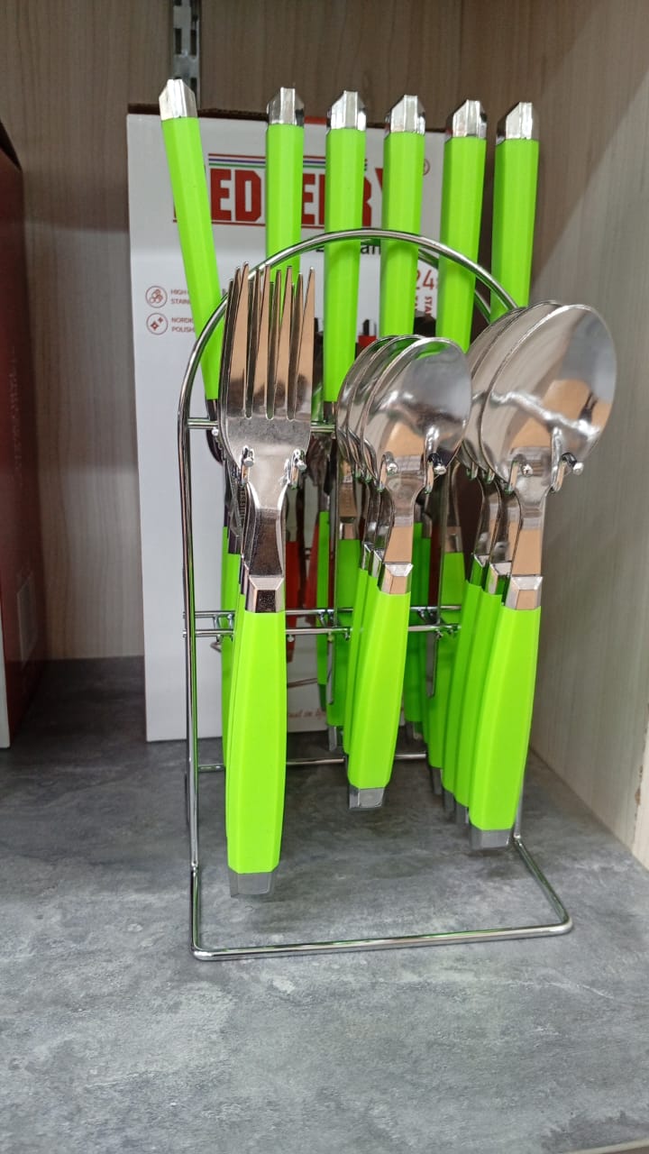 Premium Range of 24pcs a Set  Cuttlery Set Heavy Duty Stainless Steel Tableware Nordic Style Polishing Cutlery Set Spoons, Forks, Knives and Teaspoons