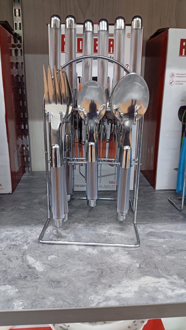 Premium Range of 24pcs a Set  Cuttlery Set Heavy Duty Stainless Steel Tableware Nordic Style Polishing Cutlery Set Spoons, Forks, Knives and Teaspoons