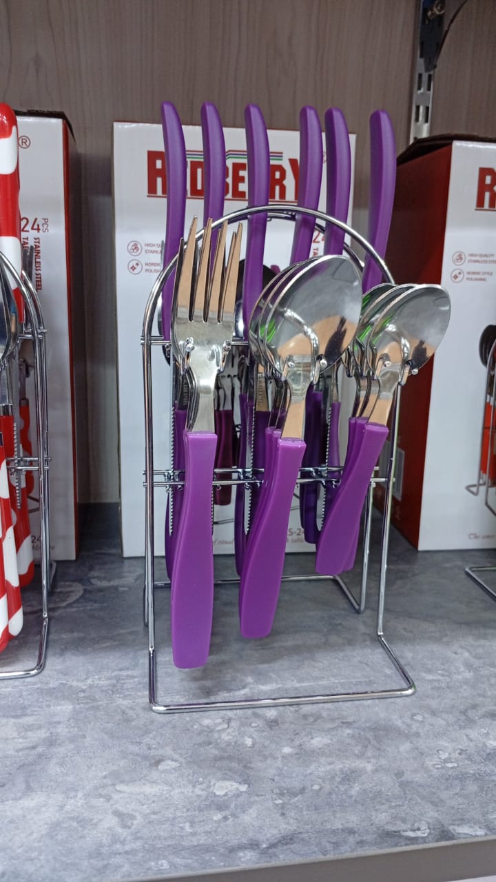 Premium Range of 24pcs a Set  Cuttlery Set Heavy Duty Stainless Steel Tableware Nordic Style Polishing Cutlery Set Spoons, Forks, Knives and Teaspoons