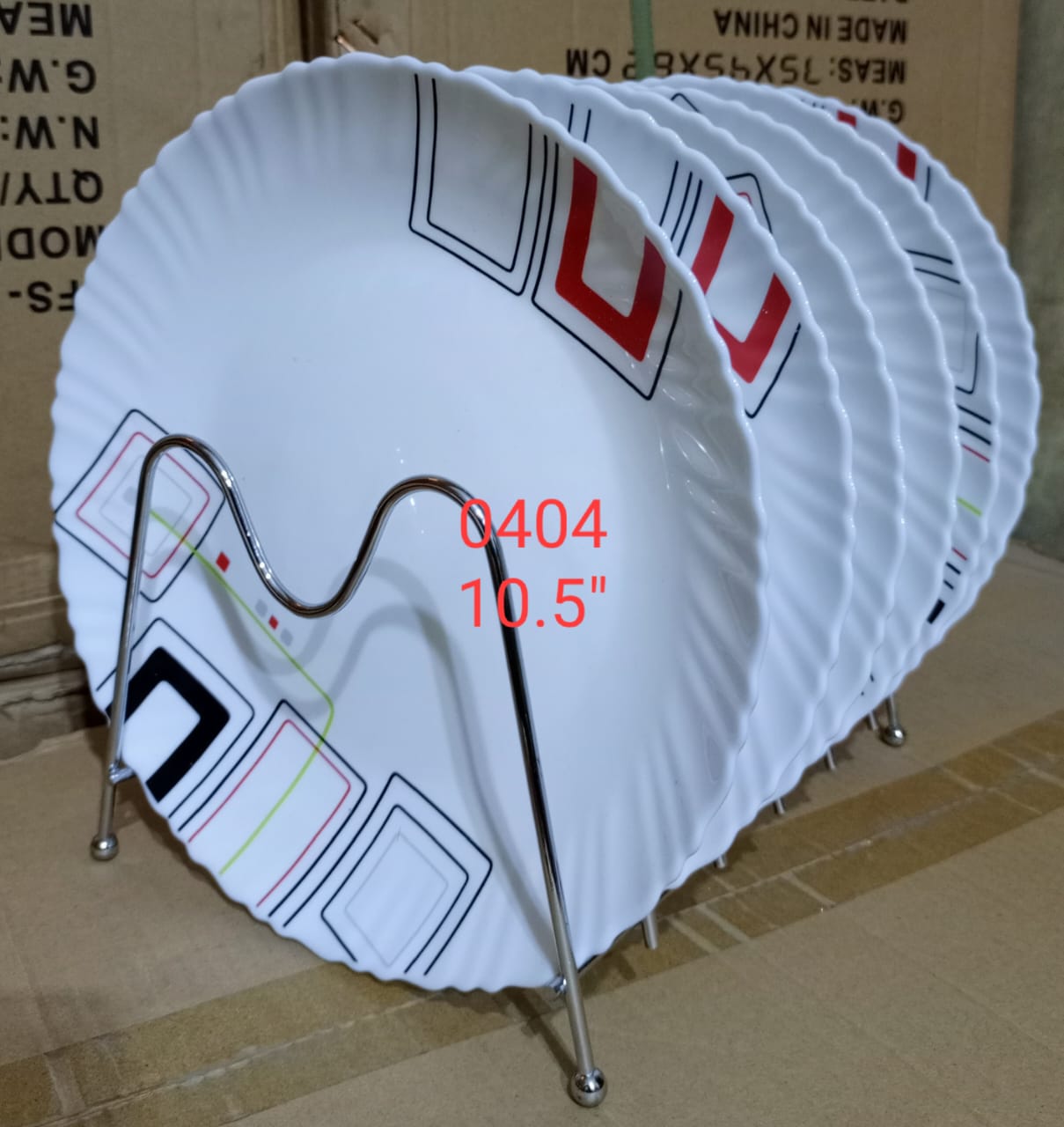 6Pcs of 10.5" Classique Full Plates Rice Dinner Plates Set Extra Strong Light and portable Multiple use Easy to clean Microwave safe