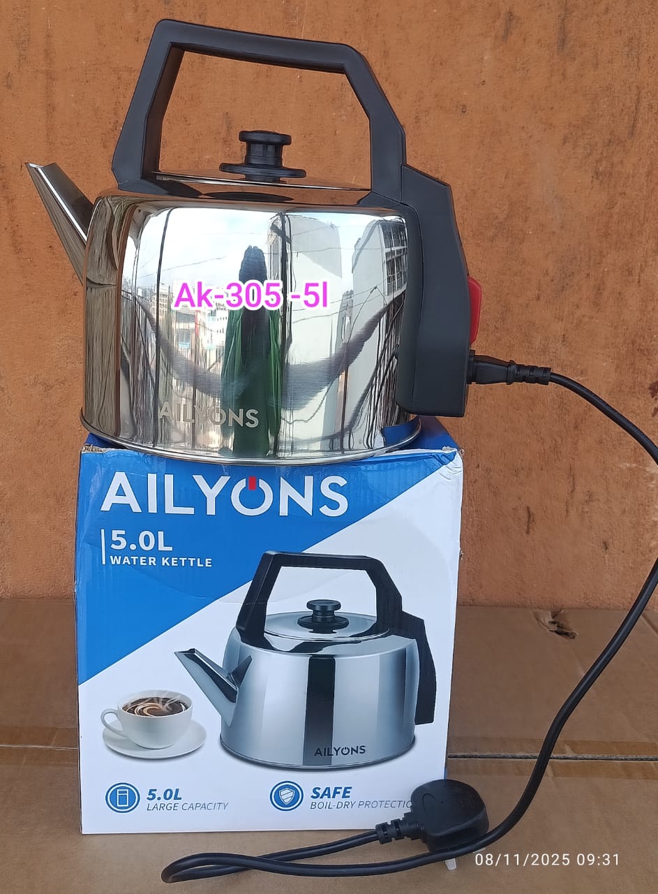 Ailyons  5ltrs Stainless Steel  Electric Kettle, Extra Big Capacity,  Automatic Hot Water Boiler or Heater Jug Auto Shutoff