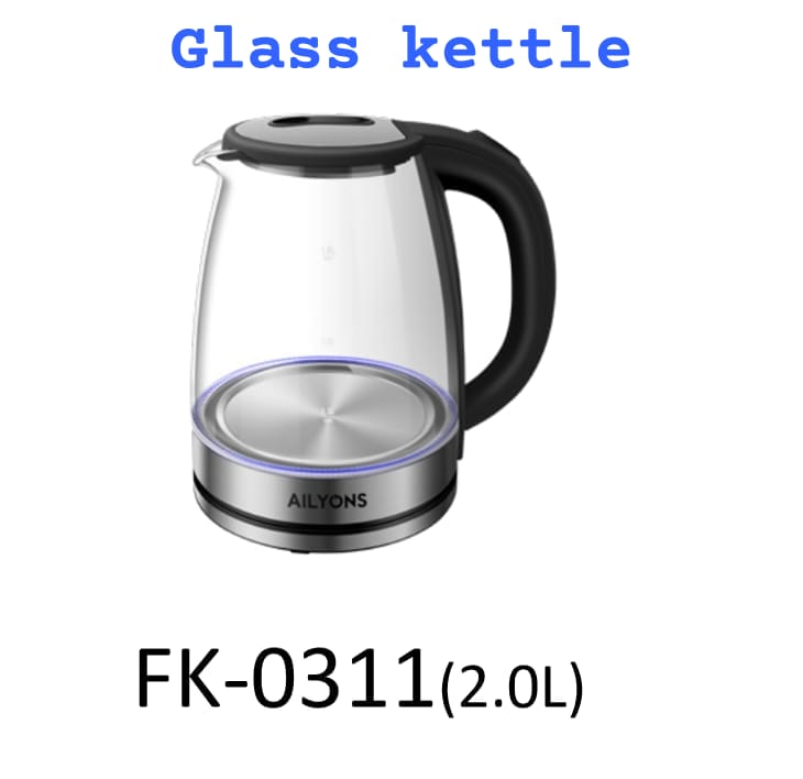 Ailyons  2.ltrs Glass  Electric Kettle, Automatic Hot Water Boiler or Heater Jug Auto Shutoff Classic Kettle