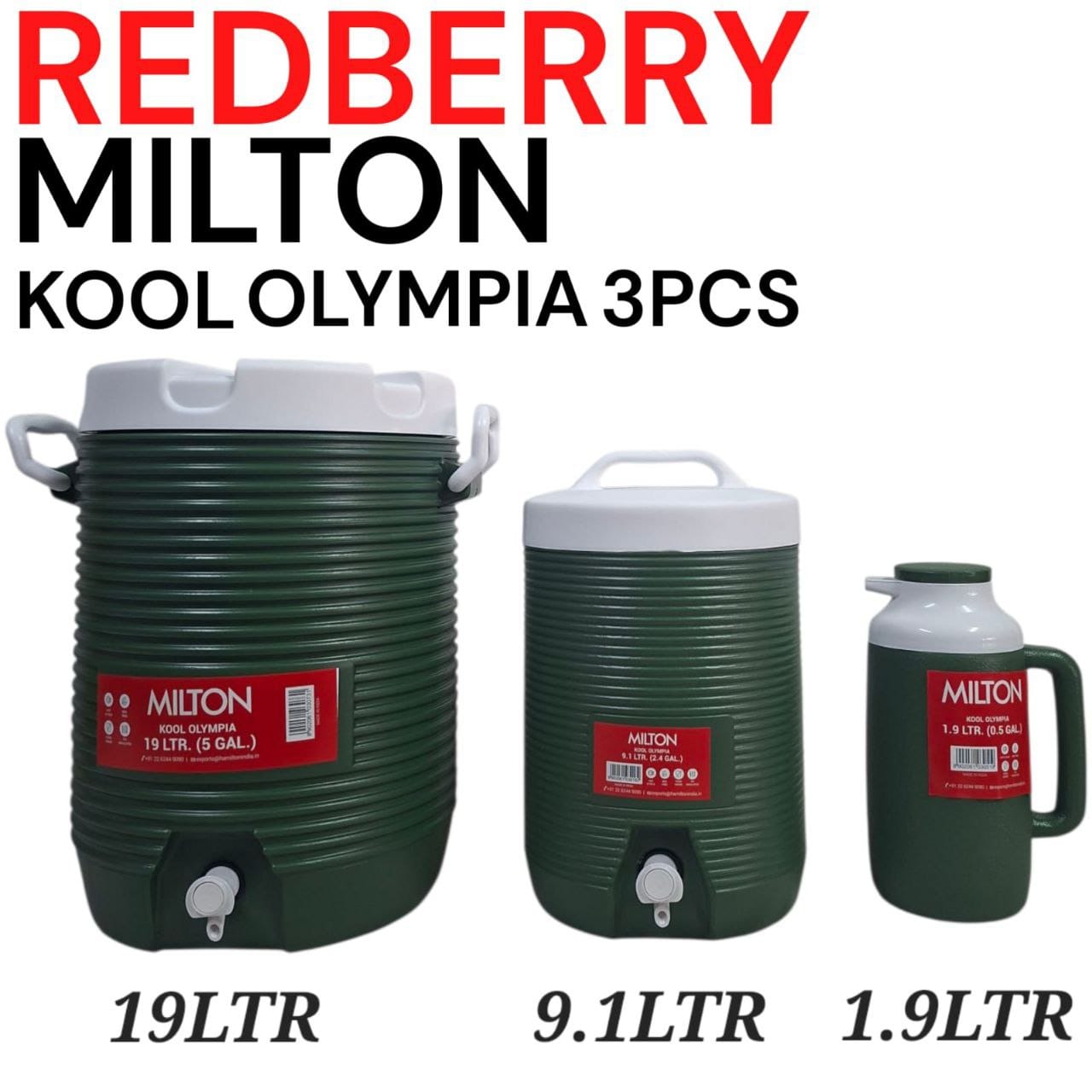 Best price for 3pcs of Redberry Milton Kool Olympia Premier Range Of ...