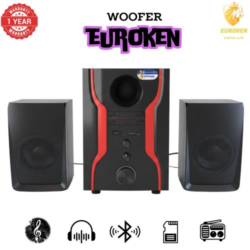 Euroken EK-402 2.1CH  Multimedia Speaker System With Bluetooth 1000W PMPO USB, MP3 player, FM Radio Subwoofer DC Woofer Sound System