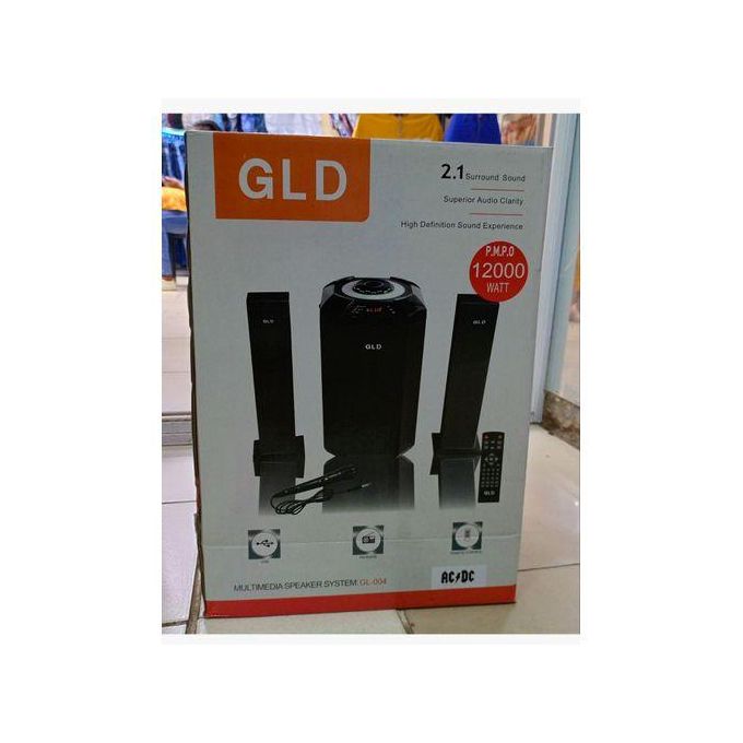GLD G-004  2.1 Channel Tallboy Multimedia Subwoofer Speaker Sound  System Mini Home Theater  12000W PMPO BT/USB/SD/FM Woofer Sound Bar