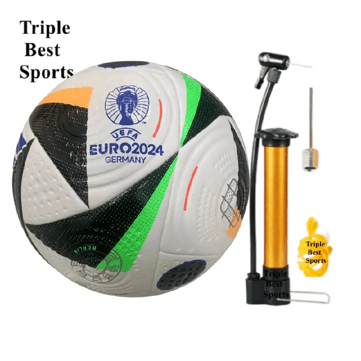 1 Set With Free Gift Pump FIFA UEFA Europe World Cup 2024 Football Champions League Mens Size 5 Five Football Soccer Ball And Professional Football Futsal Training Match Sports Socks Boots For Men