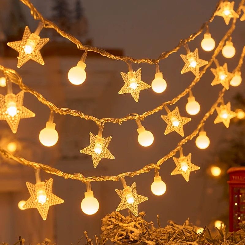 3M LED Light Crystal Ball Star Lights Outdoor Garden Camping Light String 20 LED Lights Garland Light Led String Lights Ramadan Decorations Christmas Festive Atmosphere Lights