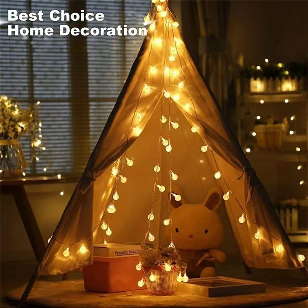 3M LED Light Crystal Ball Star Lights Outdoor Garden Camping Light String 20 LED Lights Garland Light Led String Lights Ramadan Decorations Christmas Festive Atmosphere Lights