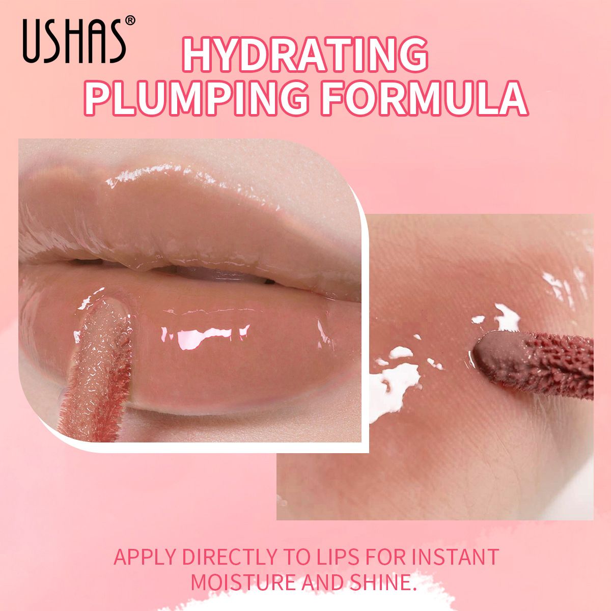 USHAS Lip Gloss Glitter Long-lasting Moisturizing Liquid Cosmetics Festival Gift Lipsticks Makeup