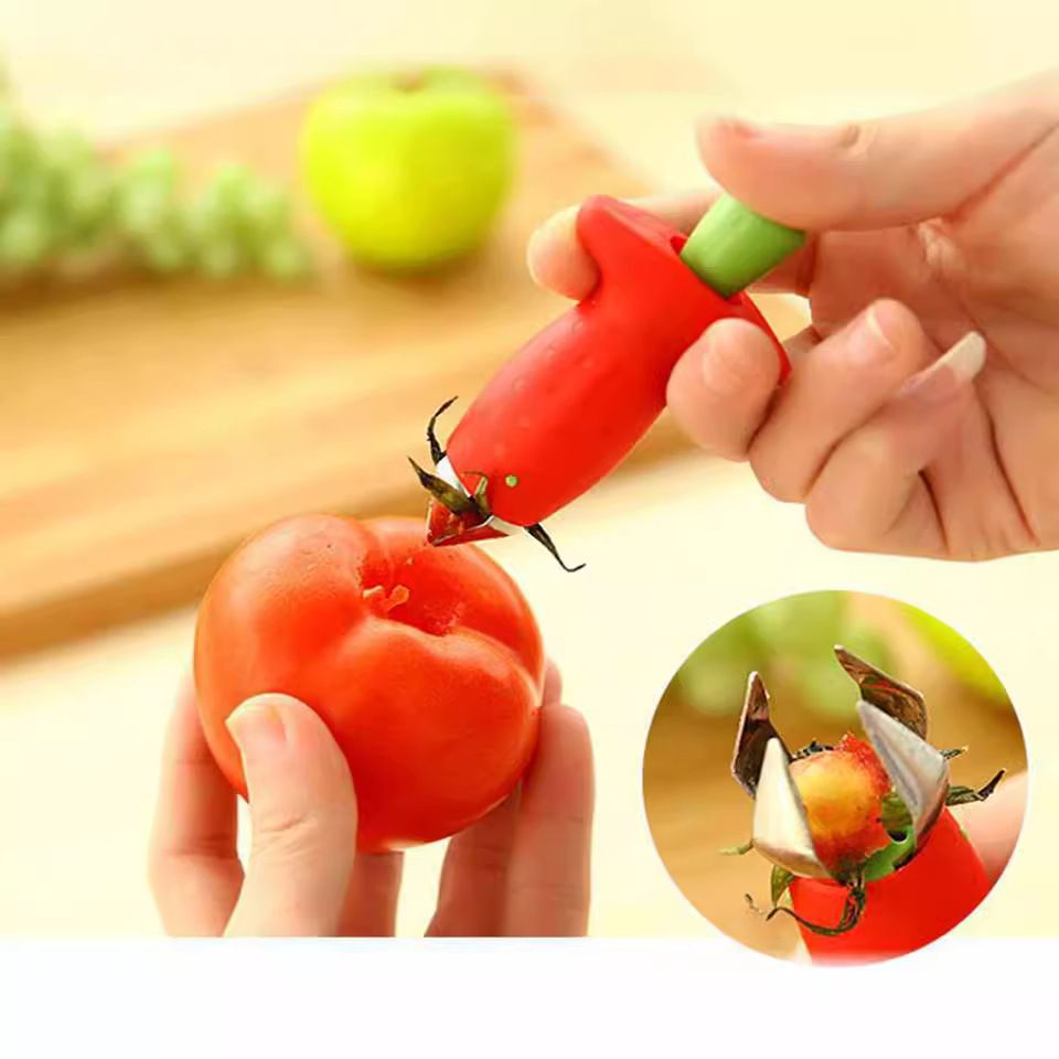 Strawberry Huller Pineapple Cutters Novel Tomato Stalks Remover Fruit Knife Useful Strawberry Leaf Cleaner Fruit Peelers Kitchen Accessories