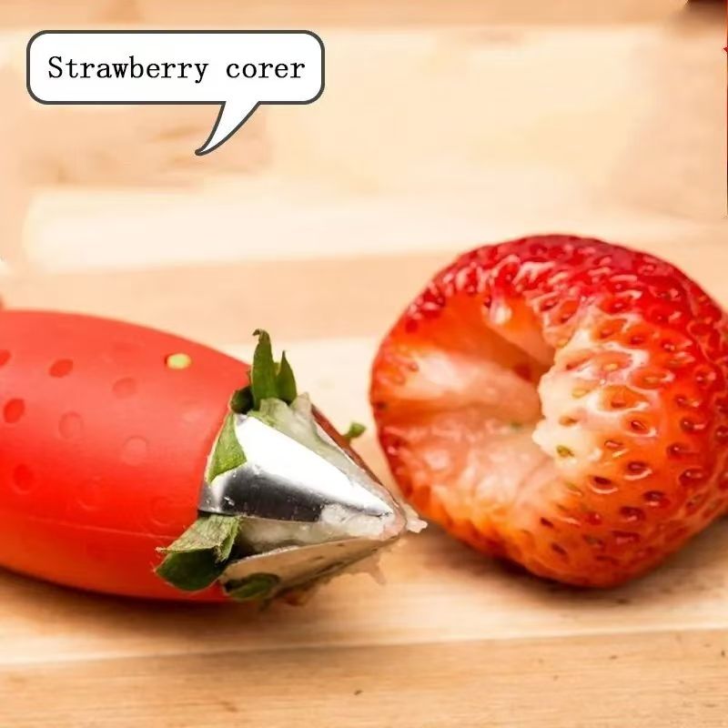 Strawberry Huller Pineapple Cutters Novel Tomato Stalks Remover Fruit Knife Useful Strawberry Leaf Cleaner Fruit Peelers Kitchen Accessories