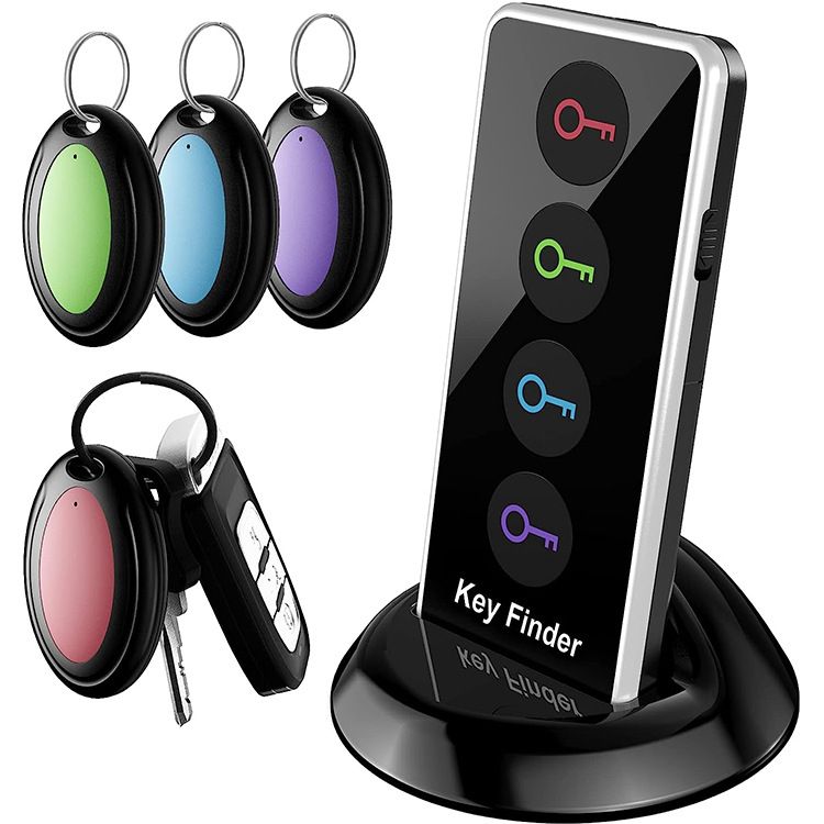 1 To 4 Wireless Key Finder Remote Key Locator 4 Receivers 1 Dock Station Alarm Systems Security Home With Led Flashlight