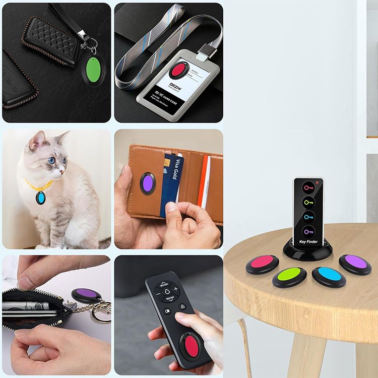 1 To 4 Wireless Key Finder Remote Key Locator 4 Receivers 1 Dock Station Alarm Systems Security Home With Led Flashlight