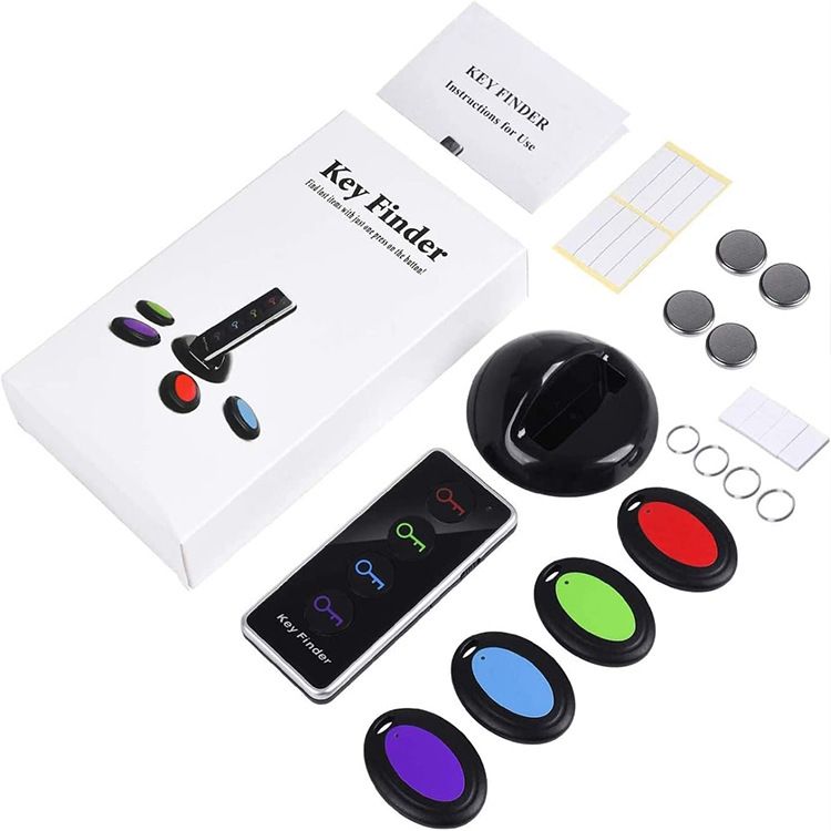 1 To 4 Wireless Key Finder Remote Key Locator 4 Receivers 1 Dock Station Alarm Systems Security Home With Led Flashlight