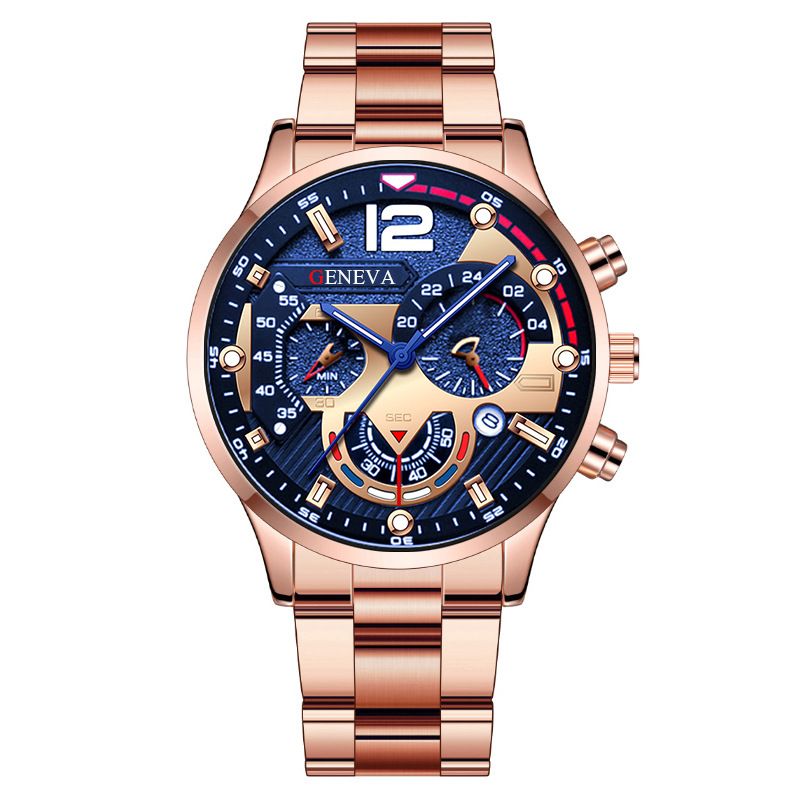 Fashion Men Watches Luxury Silver Stainless Steel  Quartz Watches Wrist Watch Men Business Watch Calendar Clock Gift