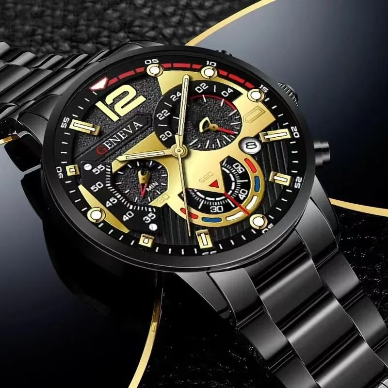 Fashion Men Watches Luxury Silver Stainless Steel  Quartz Watches Wrist Watch Men Business Watch Calendar Clock Gift
