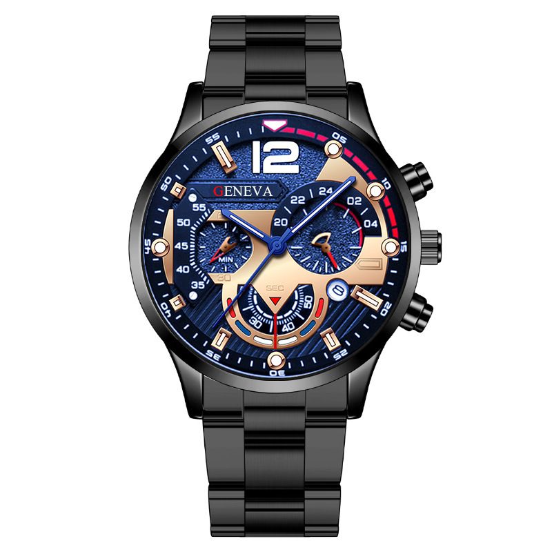 Fashion Men Watches Luxury Silver Stainless Steel  Quartz Watches Wrist Watch Men Business Watch Calendar Clock Gift