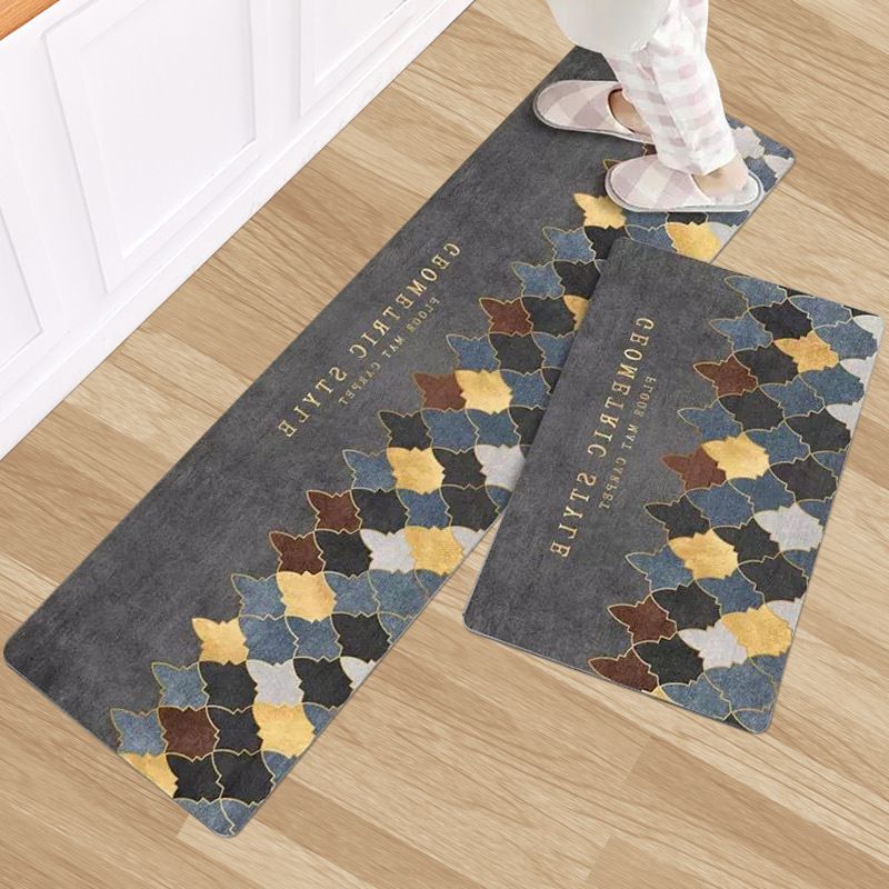 2PCS Set  Kitchen Rug Set Non Slip Kitchen Mat Rubber Bedroom Living Room Long Bedside Area Rug Doormat Runner Rug Set Floor Carpet Household Carpet Home Decor