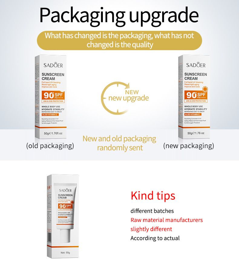 New Facial Body Sunscreen SPF90++++ Sun Cream Sunblock Skin UV Protective Cream Anti Sun Facial Protection Cream Sunscreens Skin Care