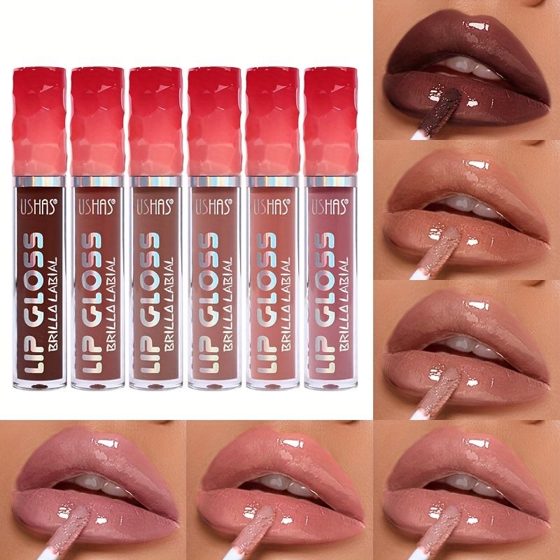 USHAS Moisturizing Lip Gloss Glitter Long-lasting Liquid Cosmetics Festival Gift Lipsticks Makeup