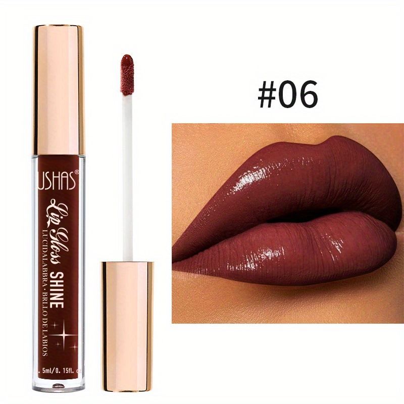 USHAS New Lip Gloss Waterproof Moisturizing Liquid Cosmetics Festival Gift Lipsticks Makeup
