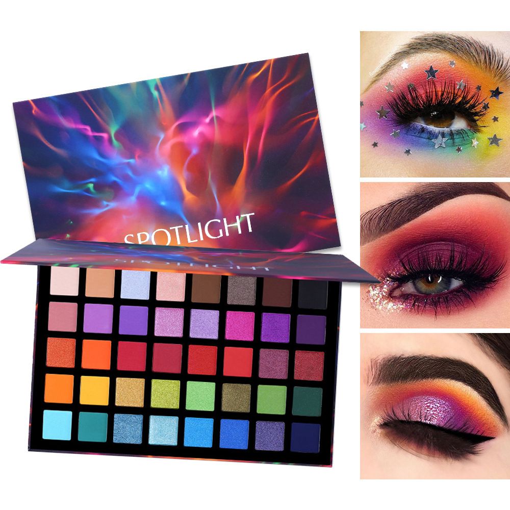 GLAZZI Spotlight 40 Color Eye Shadow Palette Artist Shimmer Glitter Matte Pigmented Eyeshadow Makeup