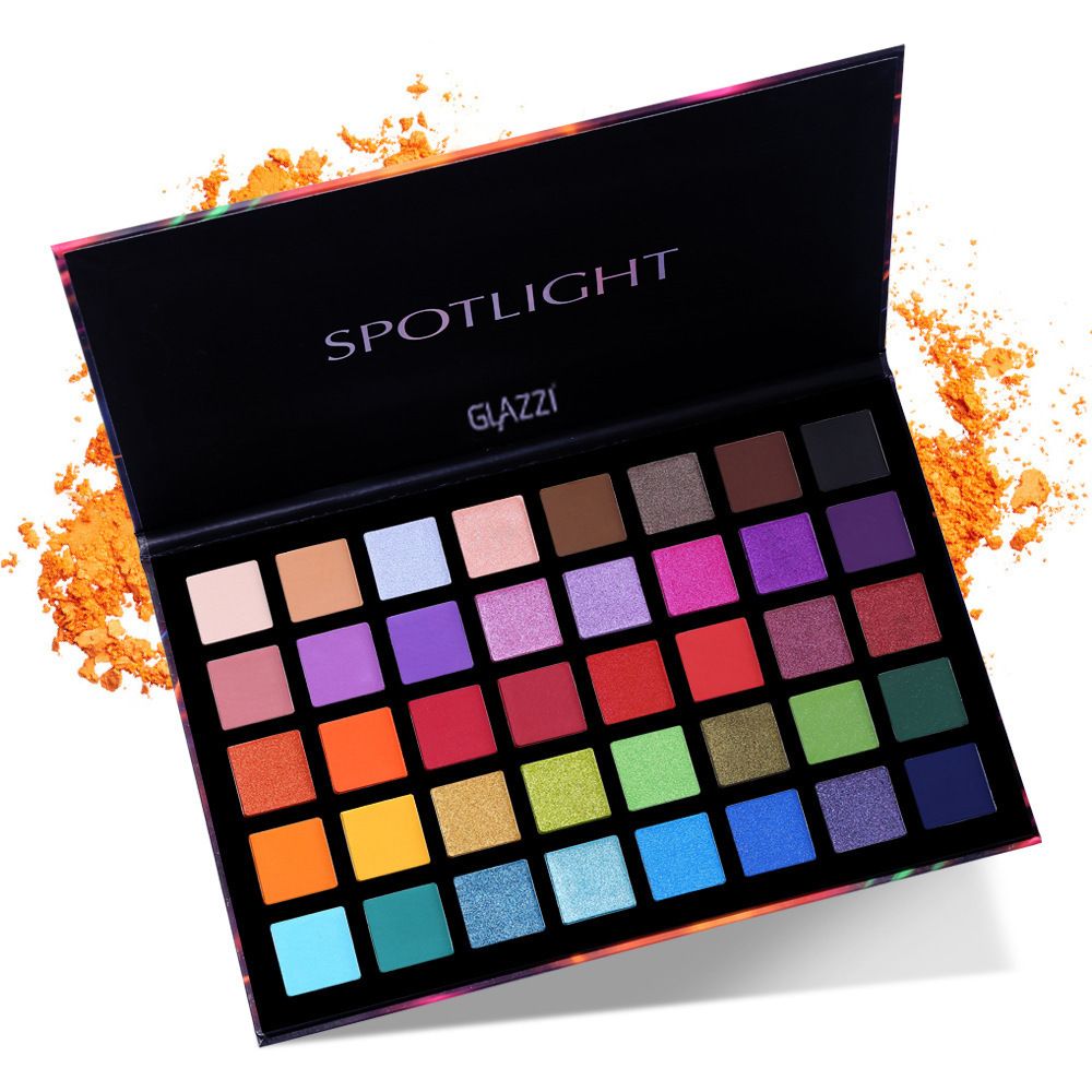 GLAZZI Spotlight 40 Color Eye Shadow Palette Artist Shimmer Glitter Matte Pigmented Eyeshadow Makeup