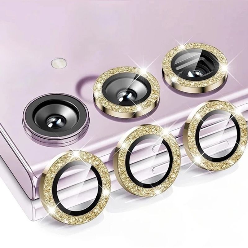 Glitter Diamond Camera Lens Protector for Samsung Galaxy S23 Plus A55 S24 Ultra S23Ultra S24Ultra Metal Ring Tempered Glass Cover