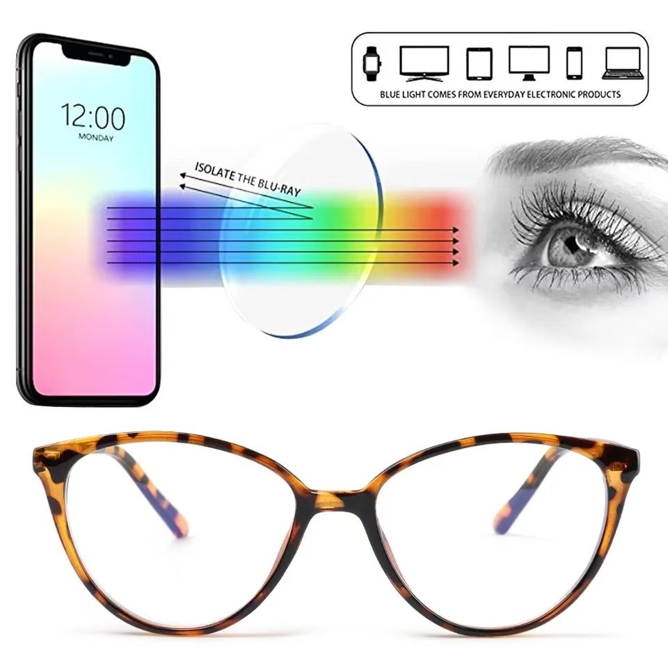 New Anti-Blue Light Cat Eye Glasses Women Men Vintage Leopard Print Optical Frame Spectacles Computer Goggles Reading Eyeglasses Eyewear Frames