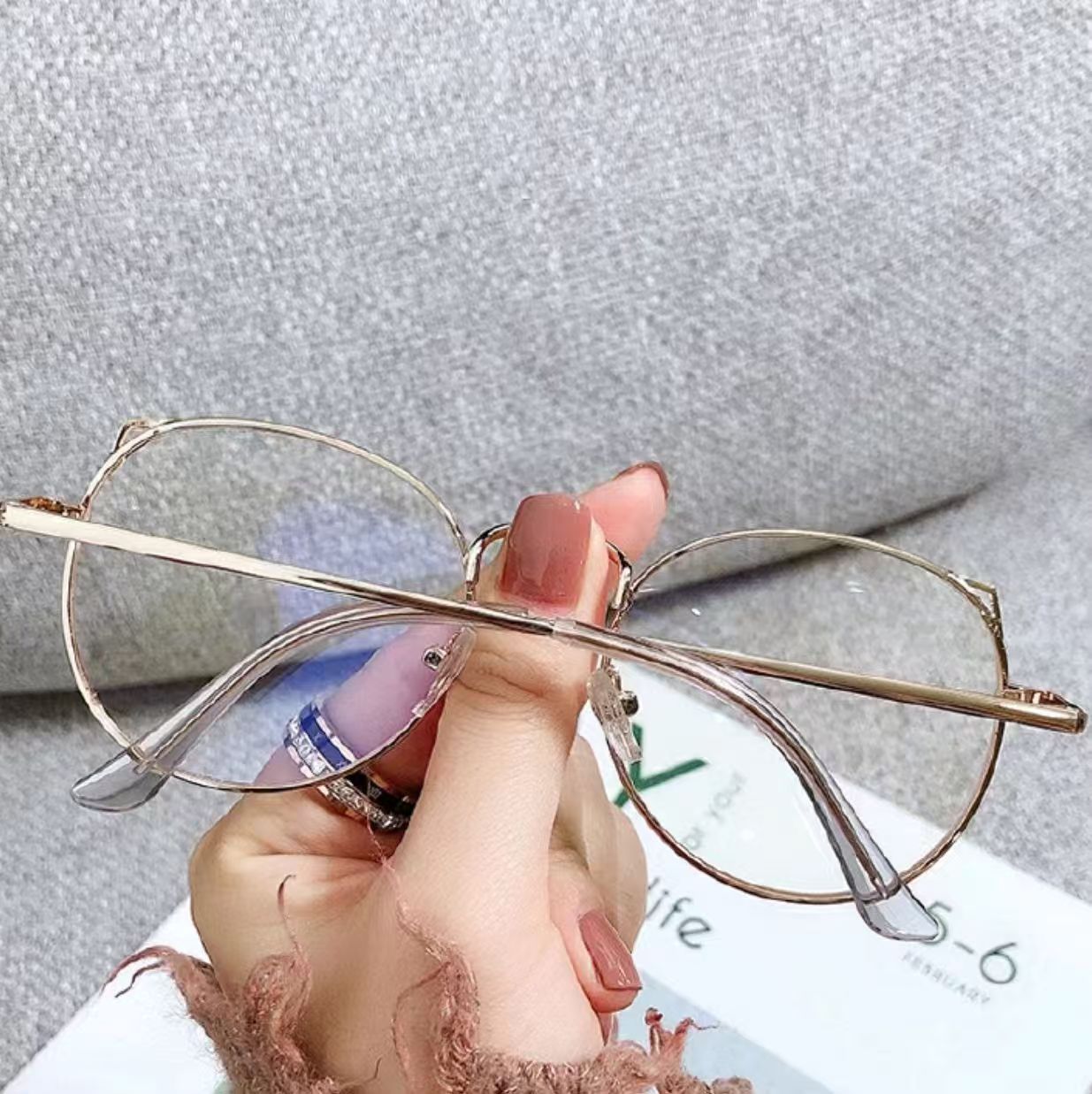 New Office Anti Blue Light Computer Glasses Cat Eye Reading Glasses Unisex Glasses Eyeglasses Alloy Frame  Eyewear