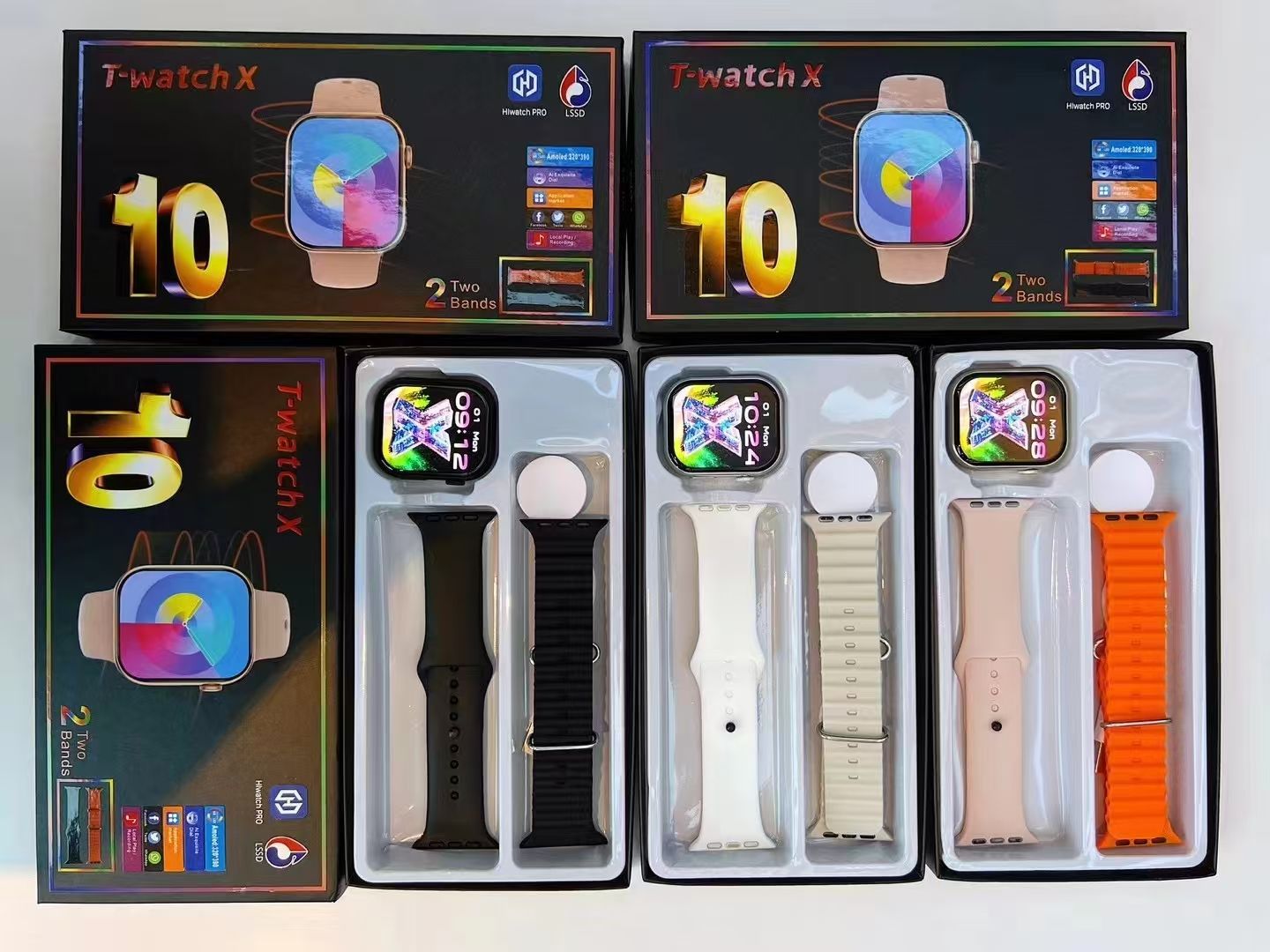 New T Watch X  Smartwatch Bluetooth Call Smart Watches Two Straps Health Monitor Fitness Bracelet Scroll Button Smart Band For Smart Phones