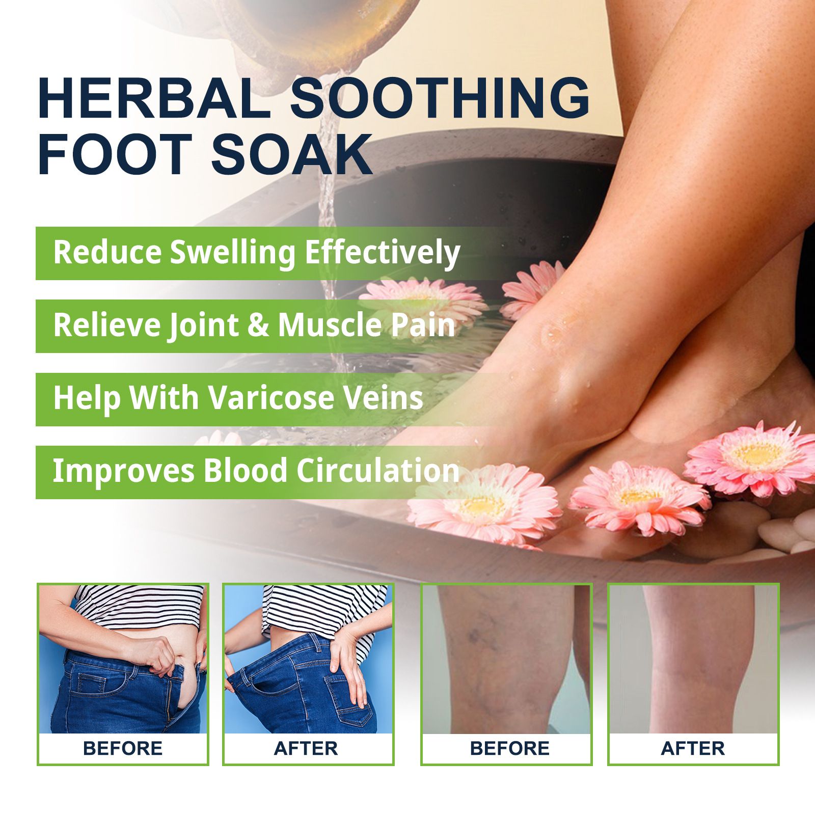 10PCS Detox Foot Soak Herbal Lymphatic Health Promote Blood Circulation Dehumidification Fat Burning Stress Relax Foot Bath Soak