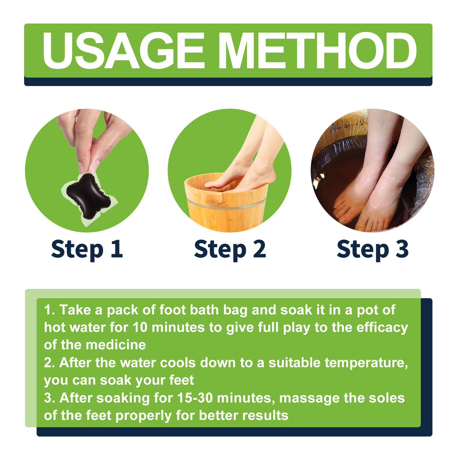 10PCS Detox Foot Soak Herbal Lymphatic Health Promote Blood Circulation Dehumidification Fat Burning Stress Relax Foot Bath Soak