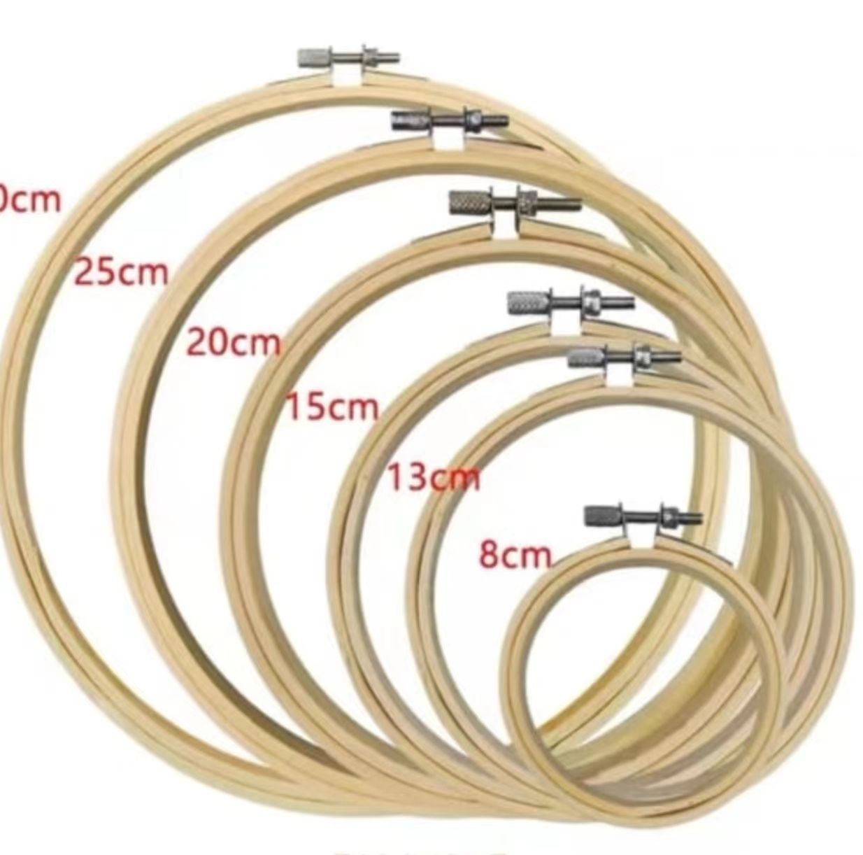 6PCS Set Wooden Embroidery Frame Set Bamboo Embroidery Hoops Rings for DIY Cross Stitch Needle Craft Tool Kits Accessoires