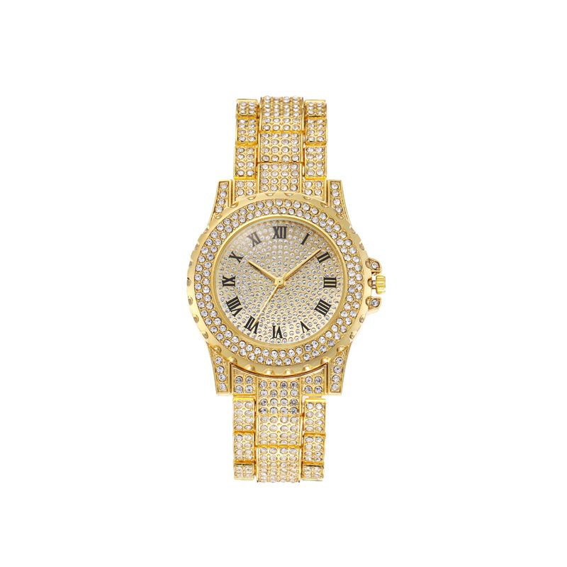 Luxury Full Diamond Quartz Women&apos;s Watches Hip Hop Men&apos;s Watches Iced Out Wristwatch Clock Sales