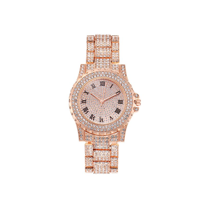 Luxury Full Diamond Quartz Women&apos;s Watches Hip Hop Men&apos;s Watches Iced Out Wristwatch Clock Sales