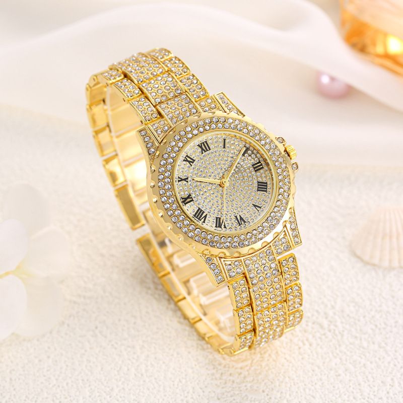 Luxury Full Diamond Quartz Women&apos;s Watches Hip Hop Men&apos;s Watches Iced Out Wristwatch Clock Sales