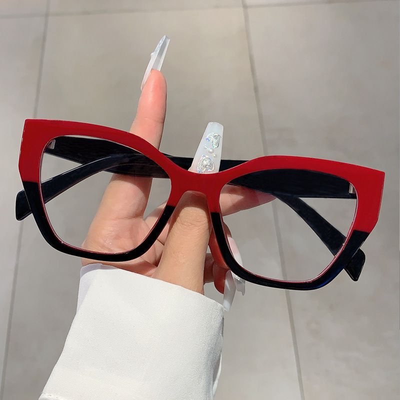 New Fashion Retro Cat Eye Glasses Frame Trend Flat Light Eyeglasses Women Simple Cateye Anti Blue Light Computer Glasses