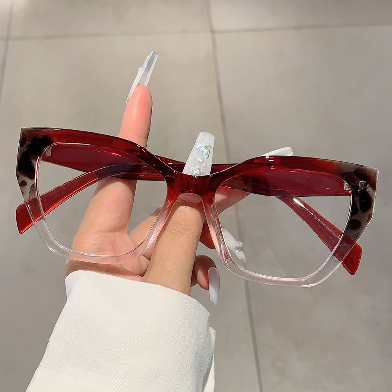 New Fashion Retro Cat Eye Glasses Frame Trend Flat Light Eyeglasses Women Simple Cateye Anti Blue Light Computer Glasses