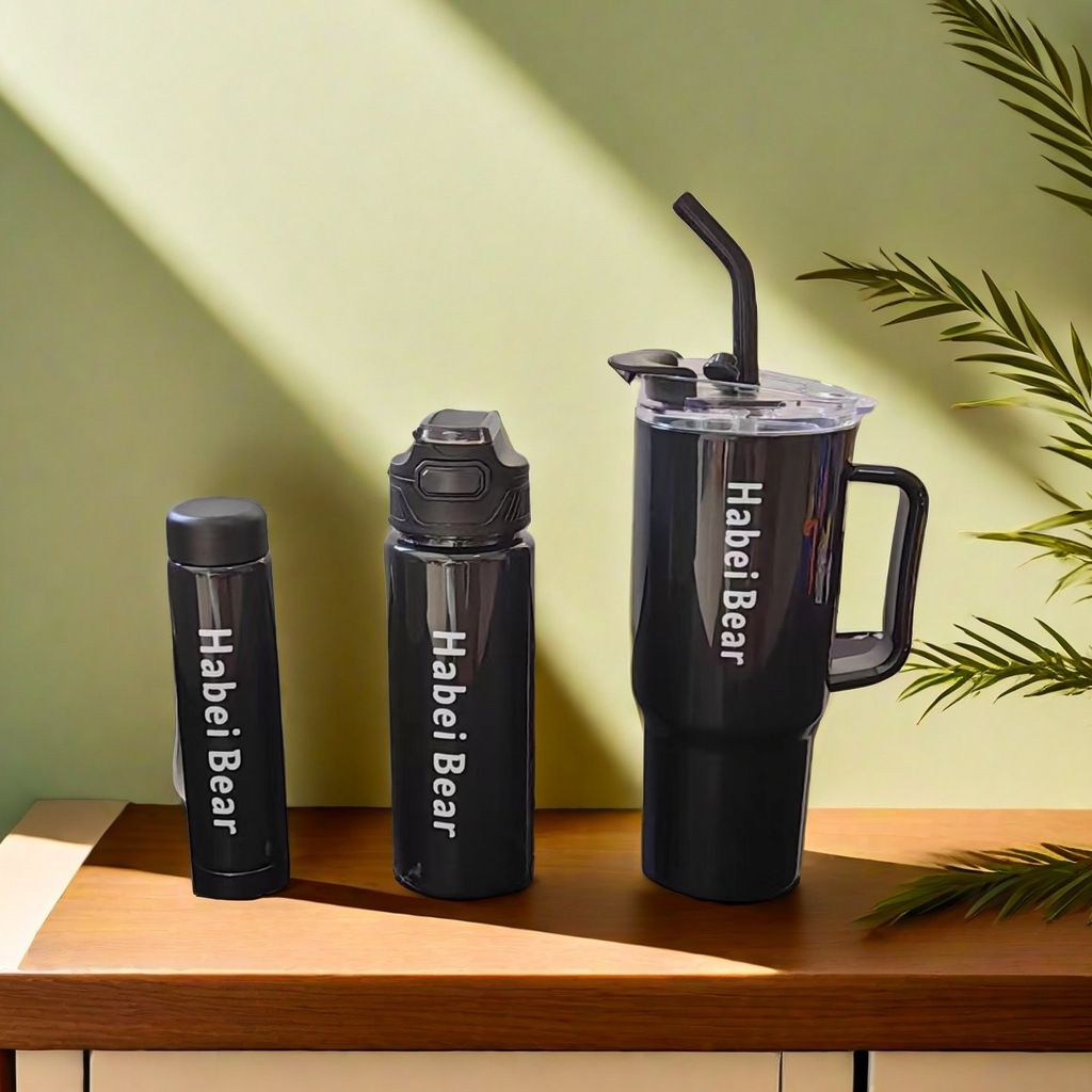 New 3PCS Set Water Bottles Car Cup Macaron Bottle Ice Bar Cup Plastic Sports Mug Large Capacity Frosted  Water Bottle Coffee Cup