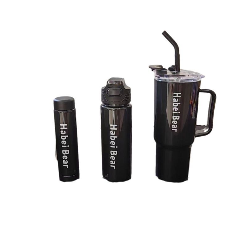 New 3PCS Set Water Bottles Car Cup Macaron Bottle Ice Bar Cup Plastic Sports Mug Large Capacity Frosted  Water Bottle Coffee Cup