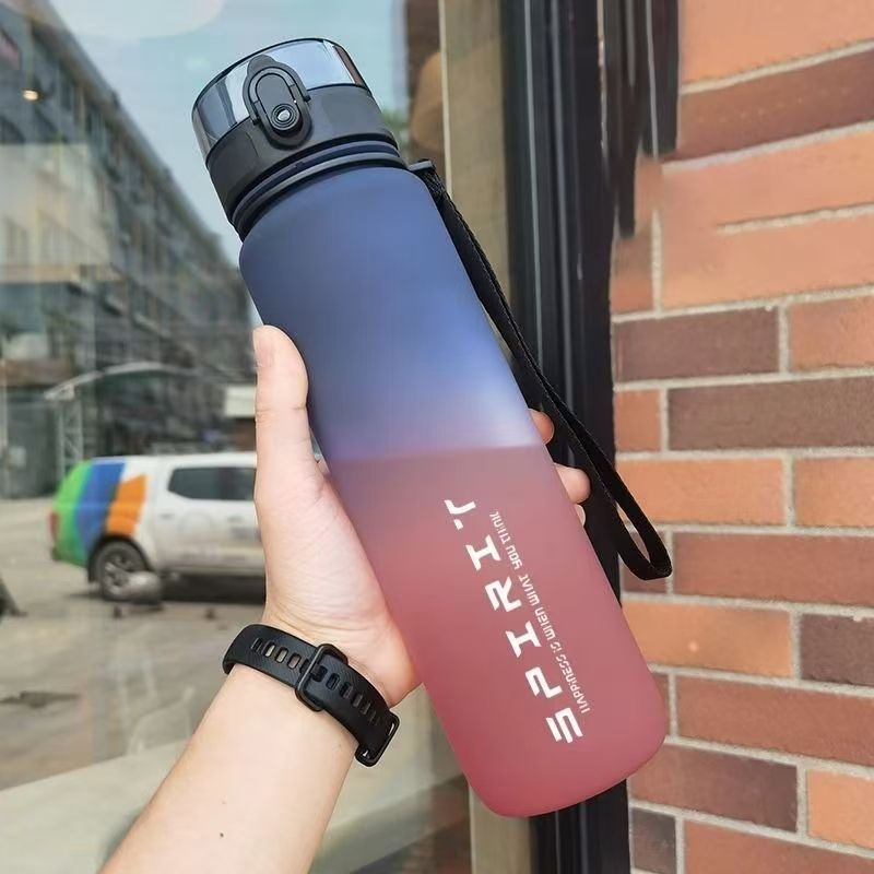 New 750/1000ML Water Bottles Sports Water Bottle with Time Marker Leakproof Water Cups for Outdoor Travel Fitness Drinkware Unisex