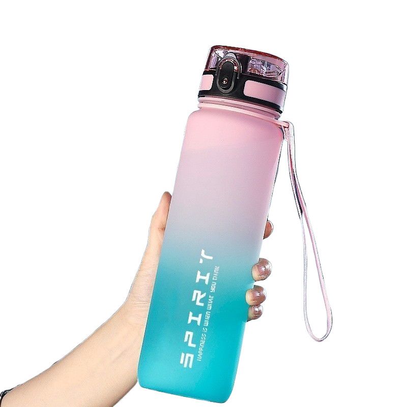 New 750/1000ML Water Bottles Sports Water Bottle with Time Marker Leakproof Water Cups for Outdoor Travel Fitness Drinkware Unisex
