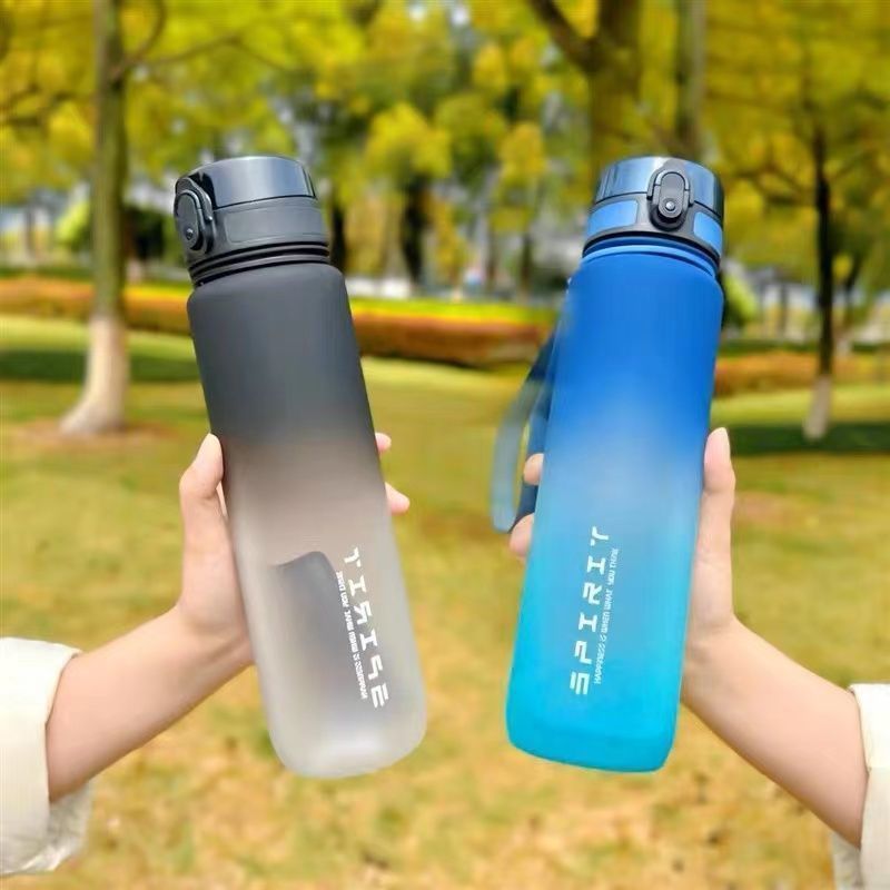 New 750/1000ML Water Bottles Sports Water Bottle with Time Marker Leakproof Water Cups for Outdoor Travel Fitness Drinkware Unisex