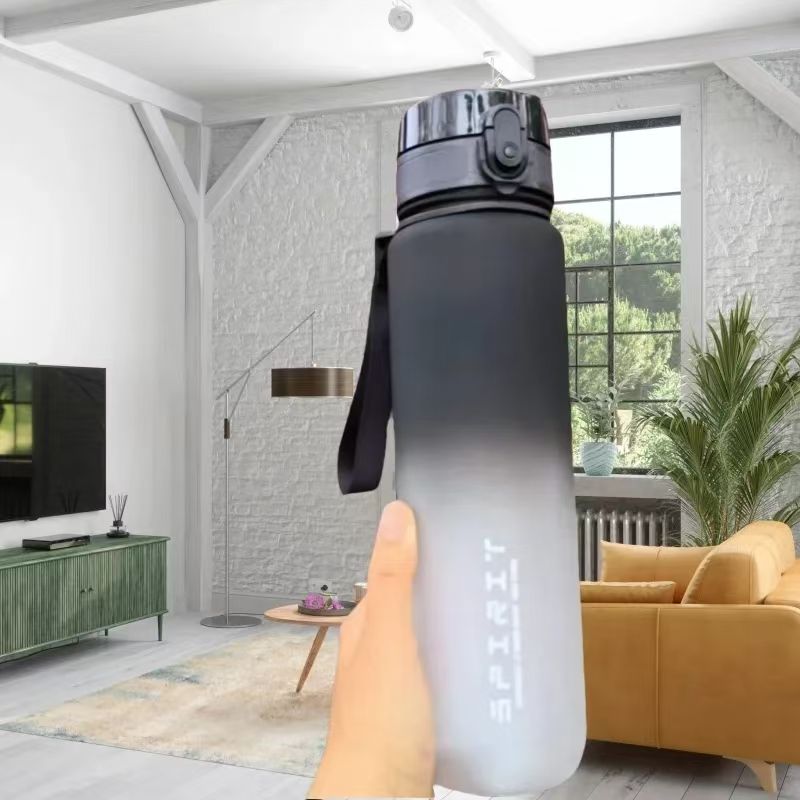 New 750/1000ML Water Bottles Sports Water Bottle with Time Marker Leakproof Water Cups for Outdoor Travel Fitness Drinkware Unisex